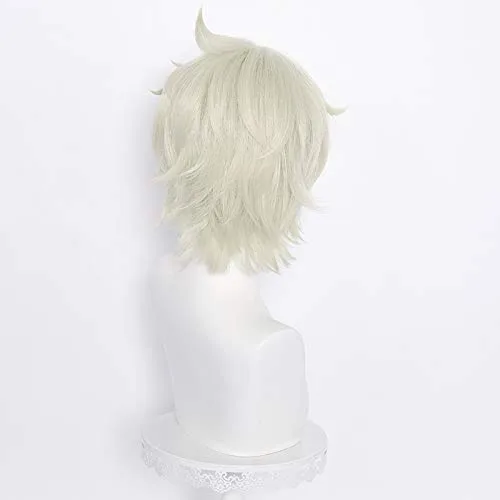 Vista 5 de Alacos Anime - Pelucas de cosplay con múltiples roles, resistente al calor, peluca de fiesta de Halloween + gorra gratis (BENNETT)