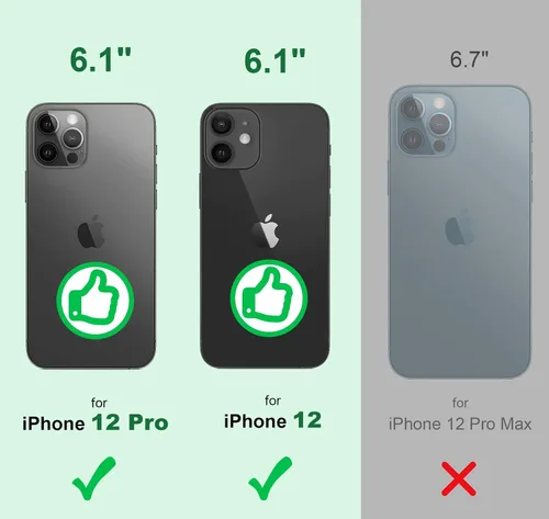 Vista 2 de Silverback Funda para iPhone 12, iPhone 12 Pro, funda con purpurina holográfica líquida móvil con soporte, funda protectora con soporte de anillo