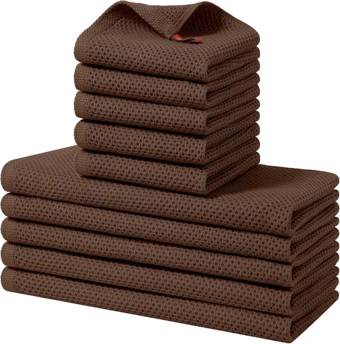 Vista 55 de Homaxy Juego de toallas y paños de cocina 100% algodón, 30 x 30 centímetros y 33 x 71 centímetros, juego de 8 toallas de cocina ultra suaves
