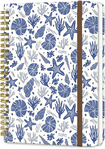 Vista 9 de Cuaderno de espiral A5, lindo cuaderno para mujeres y hombres, cuaderno de tapa dura con rayas universitarias para trabajo y toma de notas, 60