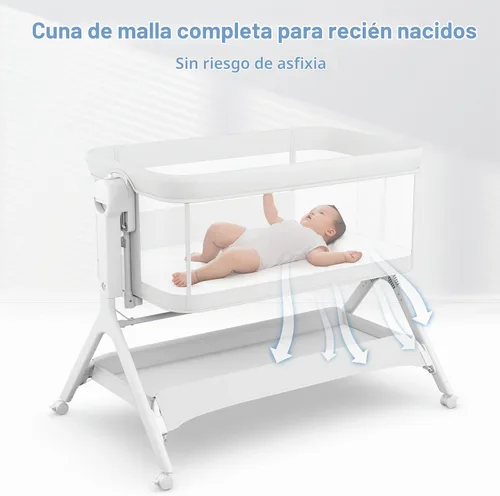 Vista 3 de INFANS - Moisés de bebé 5 en 1 con mecedora manual suave Gris claro