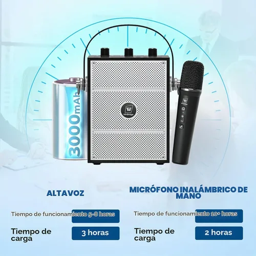 Vista 4 de Amplificador de voz inalámbrico de 50W con micrófono de mano S98 Pro