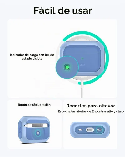 Vista 9 de ESR Funda para AirPods Pro 2, compatible con Funda de Airpods Pro de 2ª/1ª generación (2023/2022/2019), compatible con MagSafe, cubierta
