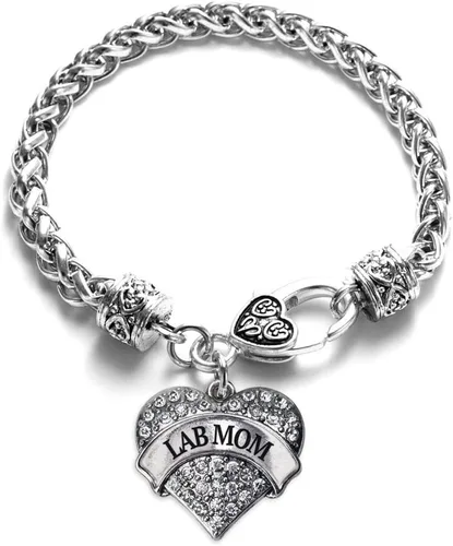 Vista 91 de Inspired Silver - Pulsera de plata con dije de corazón pavé con joyas de circonita cúbica