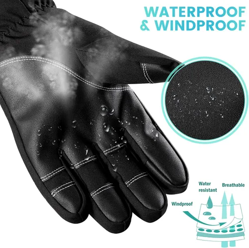 Vista 3 de Trifabricy -Guantes de esquí de invierno de 10 para hombres y mujeres, guantes térmicos de nieve impermeables multicapa para clima frío, guantes