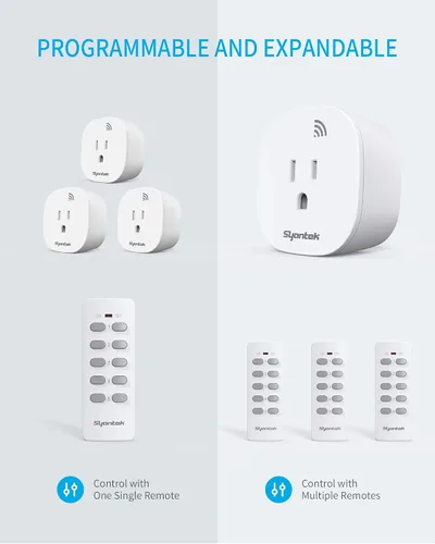 Vista 5 de Tomacorriente con Control Remoto Interruptor de Luz Inalámbrico para Electrodomésticos, Kit de Interruptor de Luz Remoto Expandible, Alcance