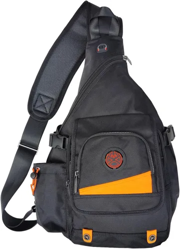 Vista 6 de Bolso bandolera grande Mochila Pack 13" 14" Laptop Bag Satchel Festival Travel Negro