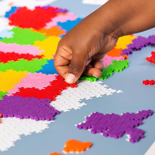 Vista 2 de Plus Plus Plus Puzzle por número, mapa de los Estados Unidos - 1,400 piezas de bloques de color mini hashtag entrelazados, kit de arte de píxeles 3D