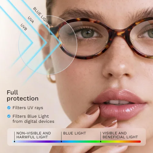 Vista 4 de livho Blue Light Glasses for Women – Y2K Aesthetic Frame with Blush Pink Case, 90s Vibe for Screen Time Blue Light Blocking
