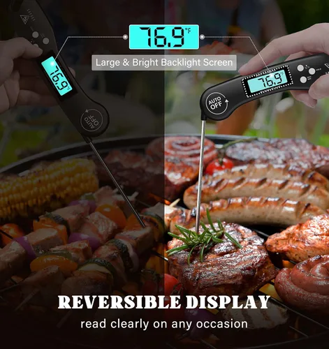 Vista 4 de Meat Thermometer, Instant Read Dial Thermometers for Cooking Black 2 Pack
