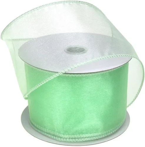 Vista 49 de Homeford Cinta de gasa transparente con borde con alambre, 25 yardas (1-1/2 pulgadas, belleza)