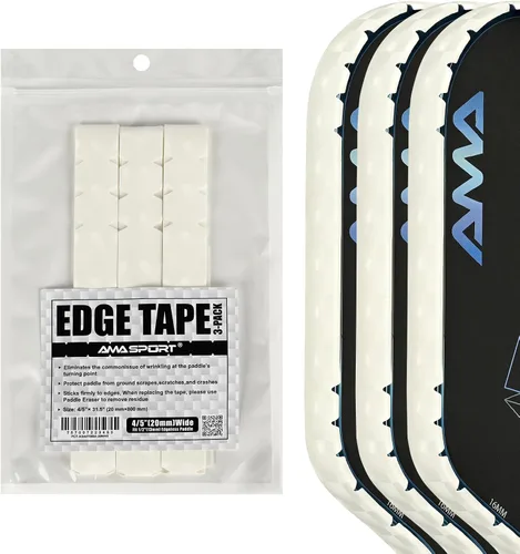 Vista 143 de PICKLETECH Cinta de protección de pala de pickleball – Protector de borde de cabeza de paleta – Cinta de protección de borde de raqueta ajuste