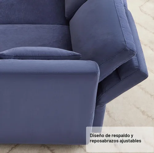 Vista 7 de Sofá con Otomano en Forma de L Pequeño con Asientos Almacenables de 57" Sofá Seccional Modular con Brazos y Respaldo Reclinables Sofá Convertible