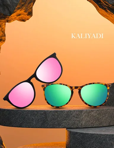 Vista 3 de KALIYADI Gafas de sol polarizadas para mujer, estilo retro redondo vintage y protección UV