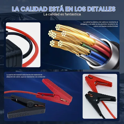 Vista 6 de Pinzas de arranque inteligentes EC5, cables de arranque automotriz de alta resistencia EC5, reemplazo de pinzas de cocodrilo con pantalla LCD
