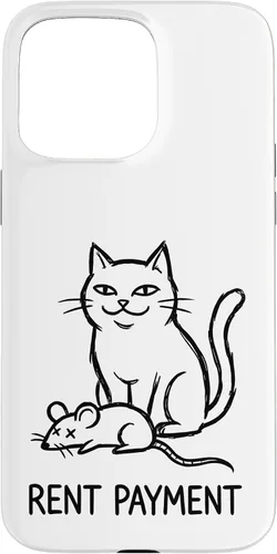 Vista 31 de Pago de alquiler Humor divertido gato para gato papá gato mamá caso para iPhone 17