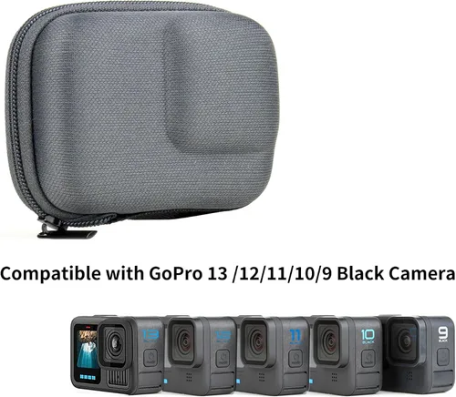 Vista 3 de SOONSUN Mini estuche rígido de transporte para GoPro Hero 13/12/11/10/9 Negro, estuche de viaje protector compacto de EVA