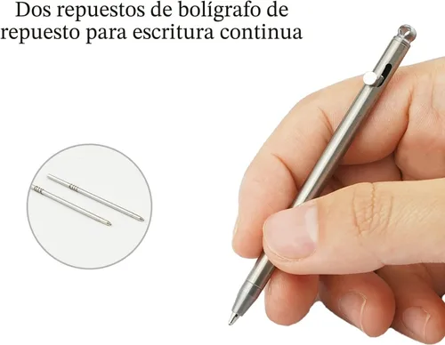 Vista 4 de Mini bolígrafo, bolígrafo EDC de titanio no tóxico con llavero, bolígrafo pequeño compacto y elegante
