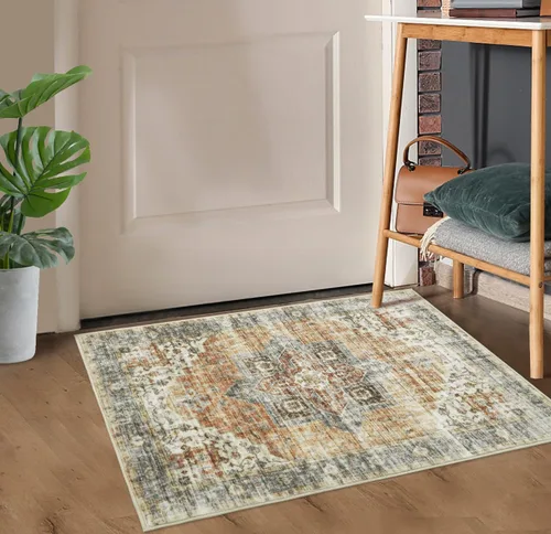 Vista 12 de JOLENE.K Alfombra lavable para pasillo, 2 x 6, alfombra de cocina, oriental, suave, envejecida, vintage, antideslizante, resistente a las manchas