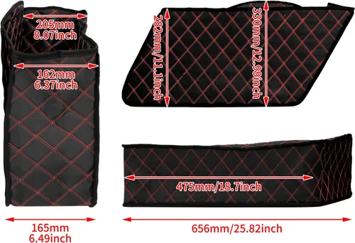 Vista 4 de Forros Elásticos para Alforjas Insertos Compatibles con Harley Extended Bag Touring Electra Street Glide Road King 1993-2013 (Hilo Rojo) Hard