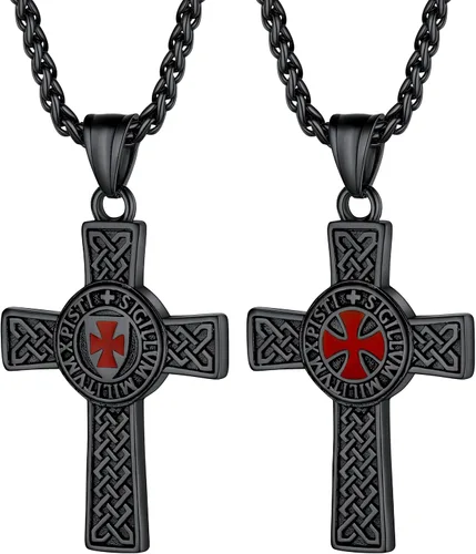 Vista 11 de PROSTEEL Stainless Steel Vintage Masonic Knight Templar Necklace for Men