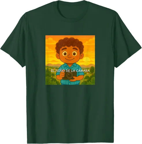 Vista 100 de Camiseta El Niño de la Cámara – Diseño Oficial del Cuento Ilustrado