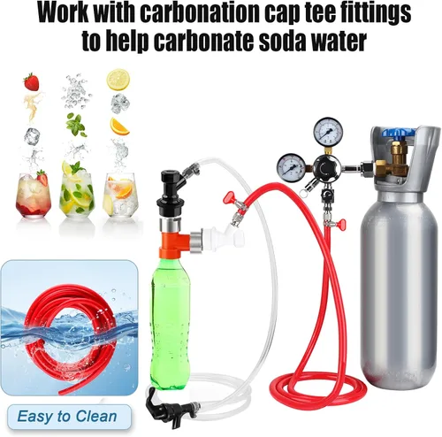 Vista 7 de MRbrew Kit de montaje de barril de bloqueo de bola de CO2 de 5 pies, línea de preparación de PVC de 5/16 pulgadas con desconexión rápida