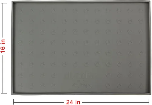Vista 5 de Bandeja de alimentación para alimentos, antideslizante, antiderrames, tapete elevado para comida para perros, fácil de limpiar, impermeable