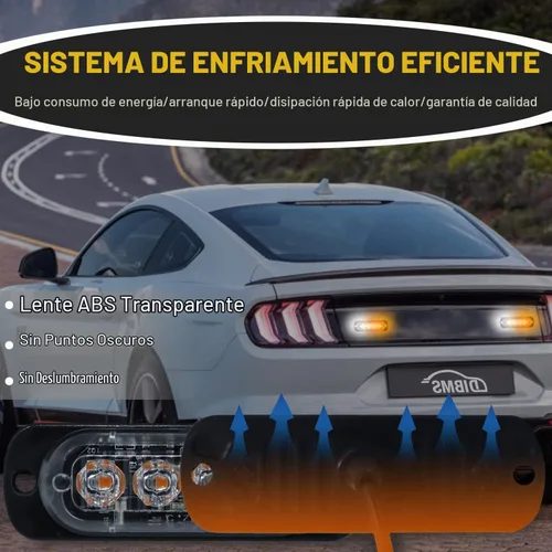 Vista 3 de DIBMS 4x Barras de Luces Estroboscópicas LED de Emergencia, 4 LED Ámbar Blanco Advertencia Intermitente Precaución Construcción Barra de Luz