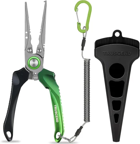 Vista 15 de TRUSCEND Easy Use Lockable Fishing Pliers with Tungsten Carbide Cutter, Innovative Ergonomic Handy Handle, Saltwater Corrosion Resistant Teflon
