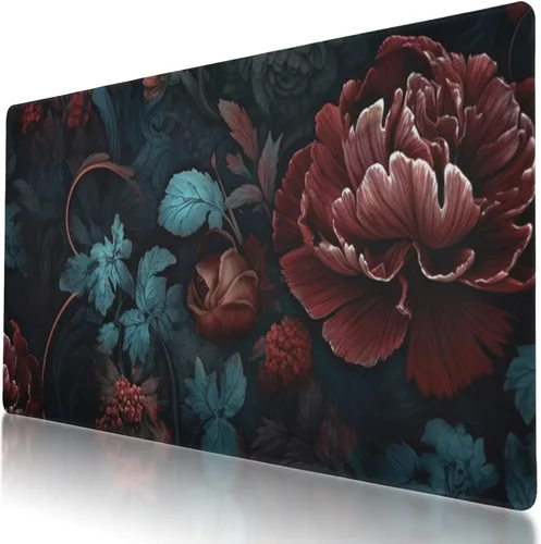 Vista 18 de Alfombrilla de mouse grande con diseño de flamenco para juegos de 35.5 x 16 pulgadas, base antideslizante, resistente al agua, ideal para jugadores