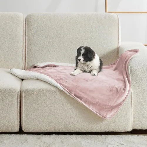 Vista 16 de Manta impermeable para cama, sofá, manta líquida suave a prueba de orina para perro, cachorro, gato, protector reversible de vellón Sherpa