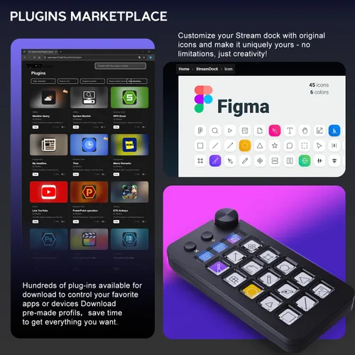 Vista 6 de TreasLin VSDinside Stream Controller Deck con 18 teclas macro personalizables para activar acciones en OBS Twitch YouTube para creadores