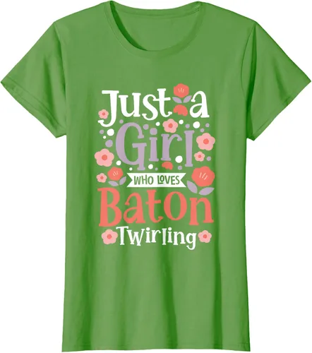Vista 4 de A Girl Who Loves Baton Twirling - Camiseta de giro Majorette Twirler, Negro