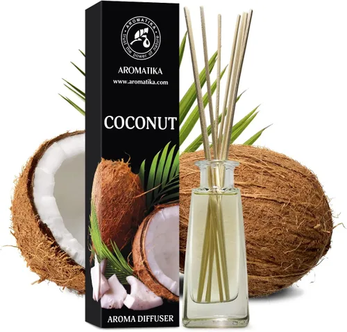 Vista 2 de Difusor de aroma de coco de 3.4 onzas líquidas (3.4 fl oz), difusor de junco, fragancia para habitación, fragancia para el hogar, ambientador