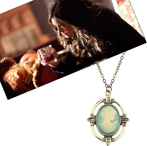Vista 7 de CHOORO Collar de camafeo de Katherine Pierce de regalo para los fans, Metal