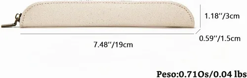 Vista 2 de Estuche de lona Cartucheras De Maquillaje Pure Color Simple Mini (Beige, S)