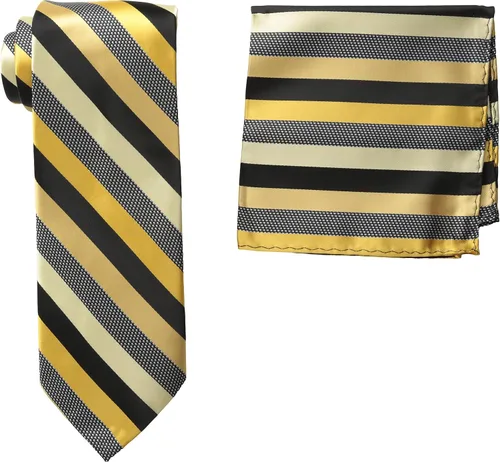 Vista 8 de Stacy Adams Conjunto de corbata a rayas de microfibra para hombre