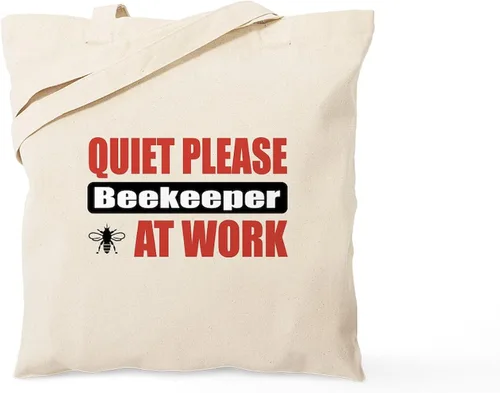Vista 13 de CafePress Beekeeper Stencil Tote Bag Reusable Natural Beige Canvas Shopping Bag