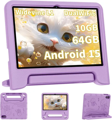 Vista 7 de COLORROOM Tablet Android 15 actualizada 2026, tableta para niños de 10 pulgadas, CPU Octa-Core, 10 GB+64 GB+1 TB Expandir tabletas para niños