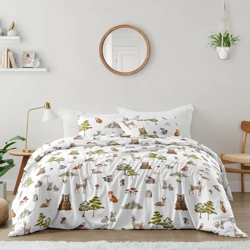 Vista 9 de Sweet Jojo Designs Juego de edredón individual de 2 piezas (montaña oso) para niños, ropa de cama para niños, ropa de cama en una bolsa con manta