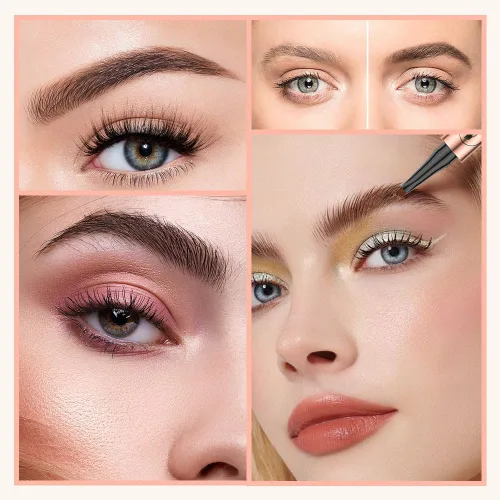 Vista 7 de Microblading - Lápices para cejas, 2026 nuevo bolígrafo de cejas impermeable 3D, lápiz de cejas de 4 puntas de larga duración, bolígrafo Negro