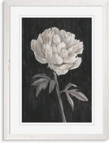 Vista 54 de Renditions Gallery- Lienzo enmarcado con flores blancas y negras Flores blancas y negras 1 juego/marco negro