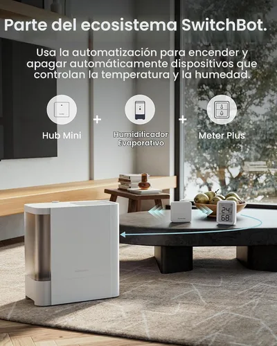 Vista 7 de Termómetro Higrómetro SwitchBot, Medidor de Humedad Interior Bluetooth para el Hogar, Sensor de Temperatura con Control de Aplicación, Gran Pantalla