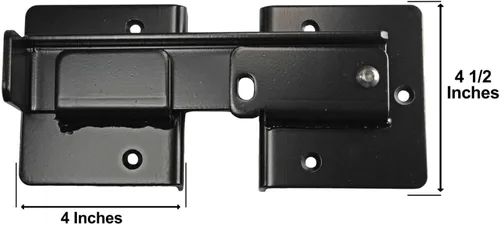 Vista 5 de Cerradura de puerta de centinela de doble puerta. Candado para mayor seguridad con recubrimiento en polvo negro y tiene herrajes. Estuche cantidad 6