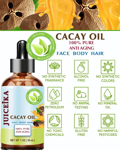 Vista 6 de Aceite de CACAY 100% puro, natural, virgen, sin refinar, aceite portador prensado en frío, 0.5 onzas líquidas, 0.5 fl oz para cara, piel, cuerpo