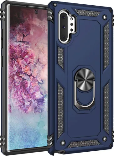 Vista 13 de Carcasa de grado militar para Samsung Galaxy Note 10 Plus 5G, anillo giratorio de metal, soporte magnético para montaje en coche, a prueba de Negro