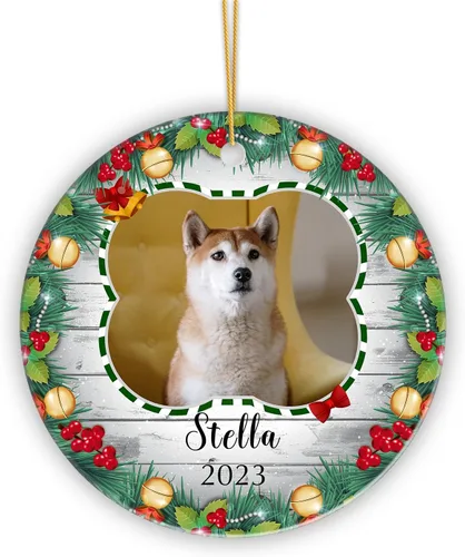 Vista 8 de Adorno de Navidad personalizado con foto para bebé, mi segunda Navidad, adorno de recuerdo de bebé, adornos colgantes de Navidad