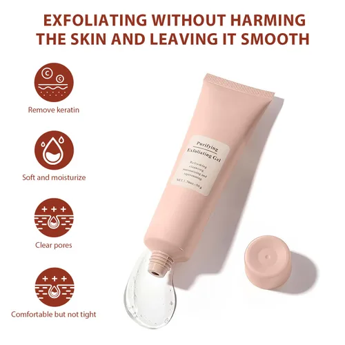 Vista 5 de Crema exfoliante purificadora, exfoliante facial natural, exfoliante facial suave, gel exfoliante corporal de limpieza profunda para toda la piel