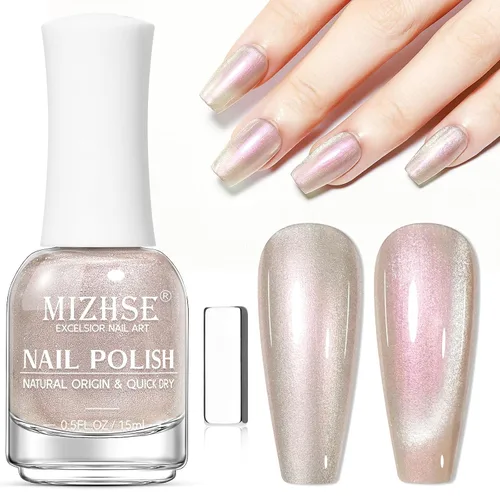 Vista 14 de MIZHSE Esmalte de uñas 9D de secado rápido, esmalte de uñas magnético azul-violeta